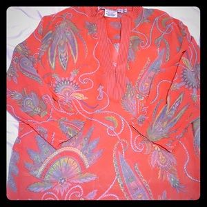 Coral paisley tunic